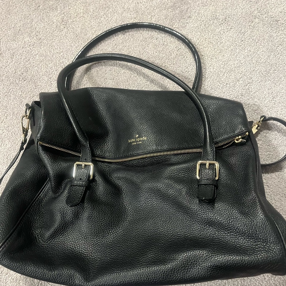 XL Kate Spade black leather bag